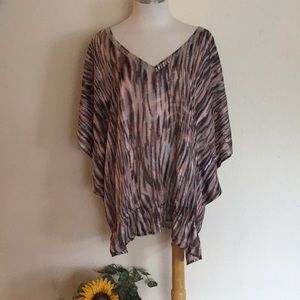 Lane Bryant Semi Sheer Split Sleeve Top